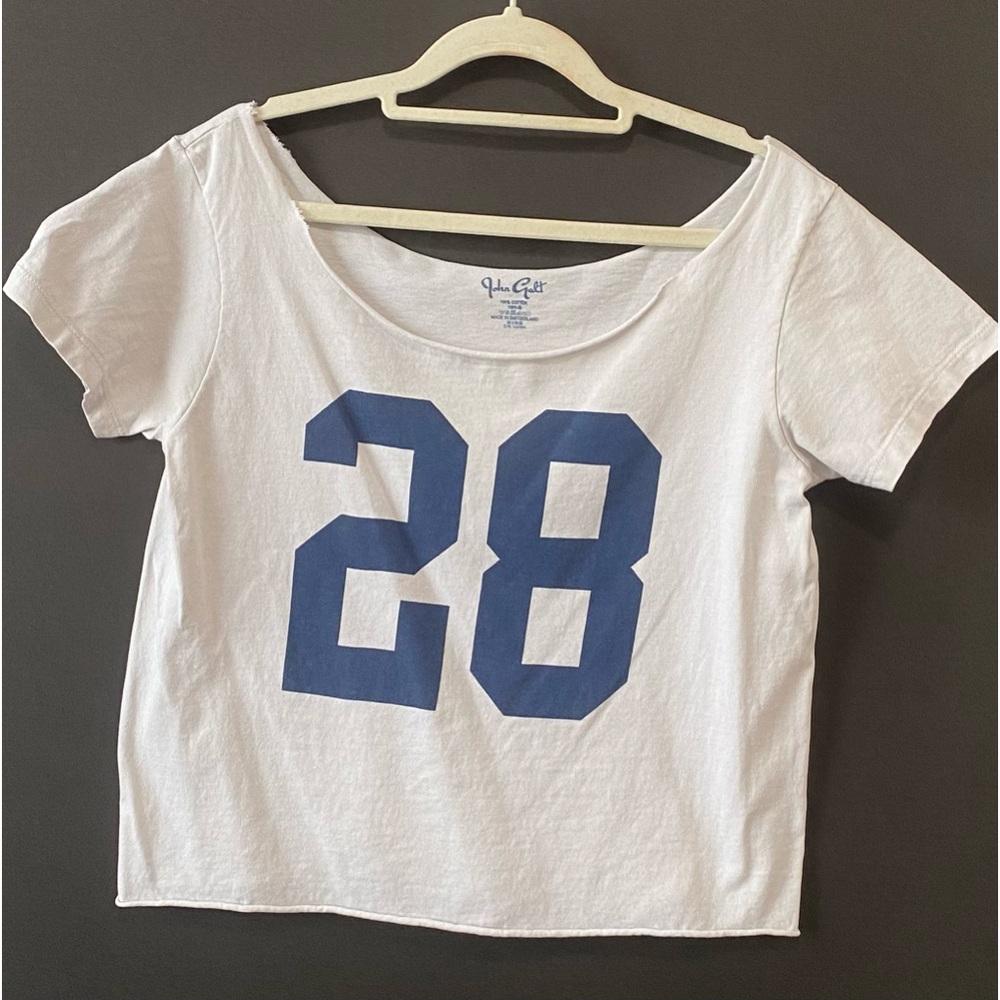 Brandy Melville Off White Low Neckline 28 Tee One Size